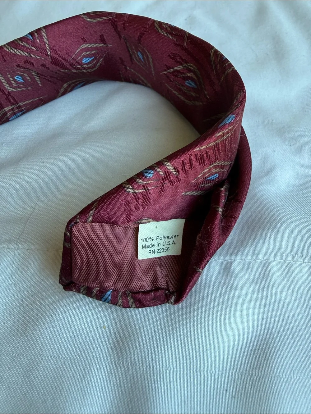 Vintage Men's Tie Lilly Dache Burgundy Patterned Tie